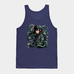 Japanese Anime Girl Dragons Tank Top